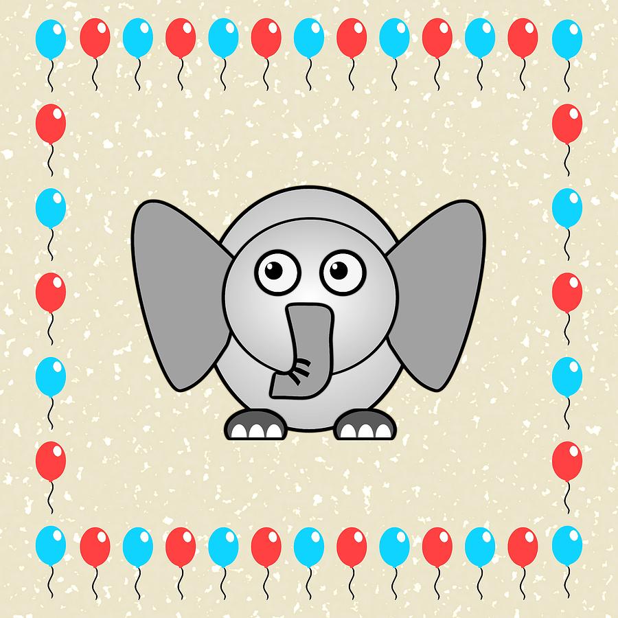 Animal Digital Art - Elephant - Animals - Art for Kids by Anastasiya Malakhova