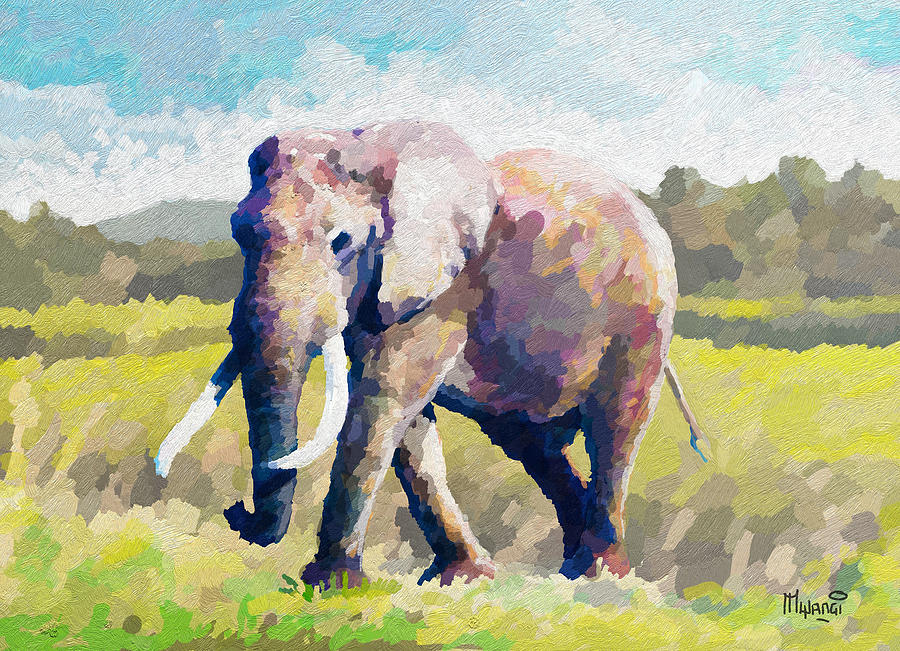 Elephant Painting by Anthony Mwangi