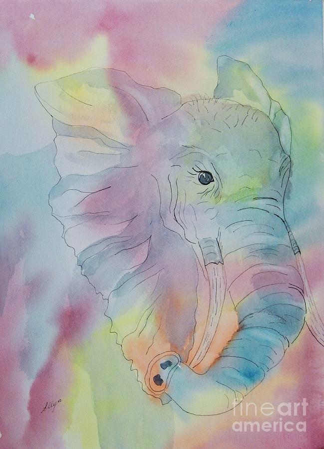 Elephant Dream Painting by Ellen Levinson