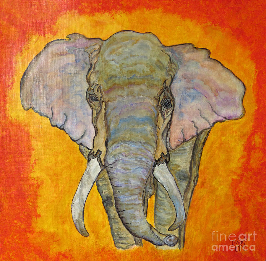 Elephant Painting by Ella Kaye Dickey