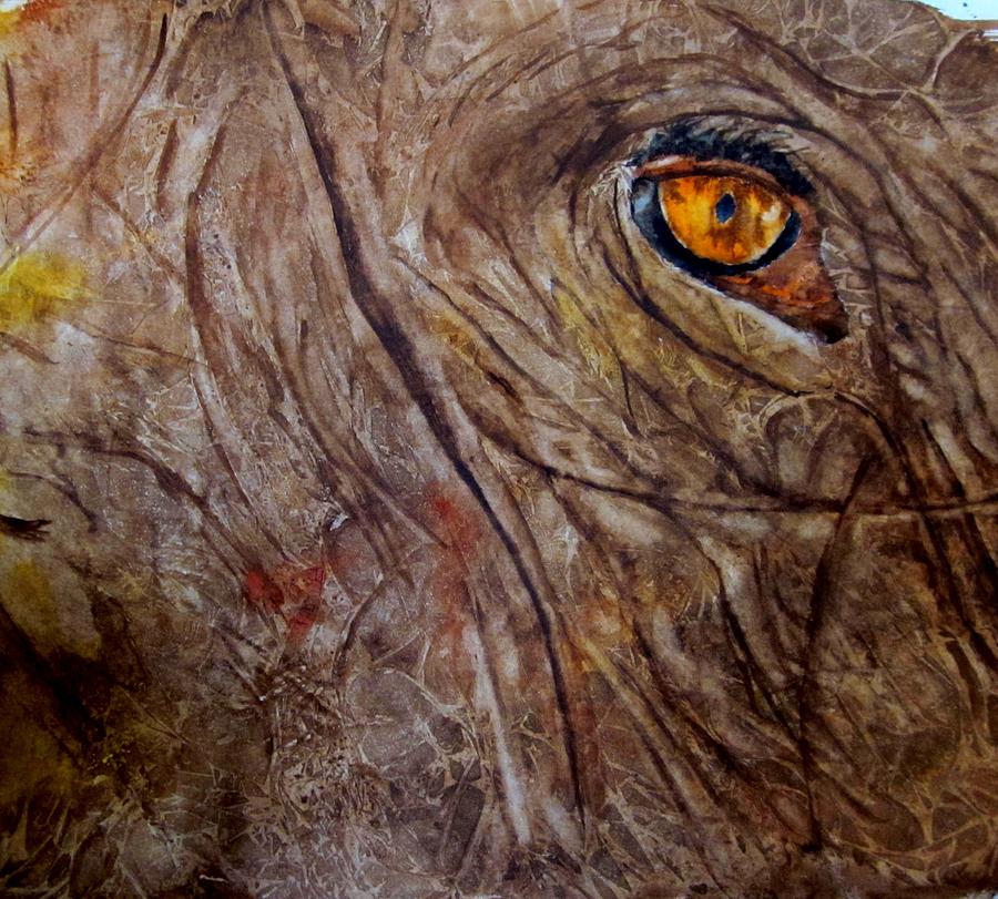 Elephant Eye Painting by Maris Sherwood