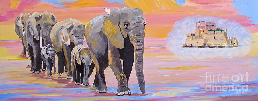 Elephant Fantasy  Painting by Phyllis Kaltenbach