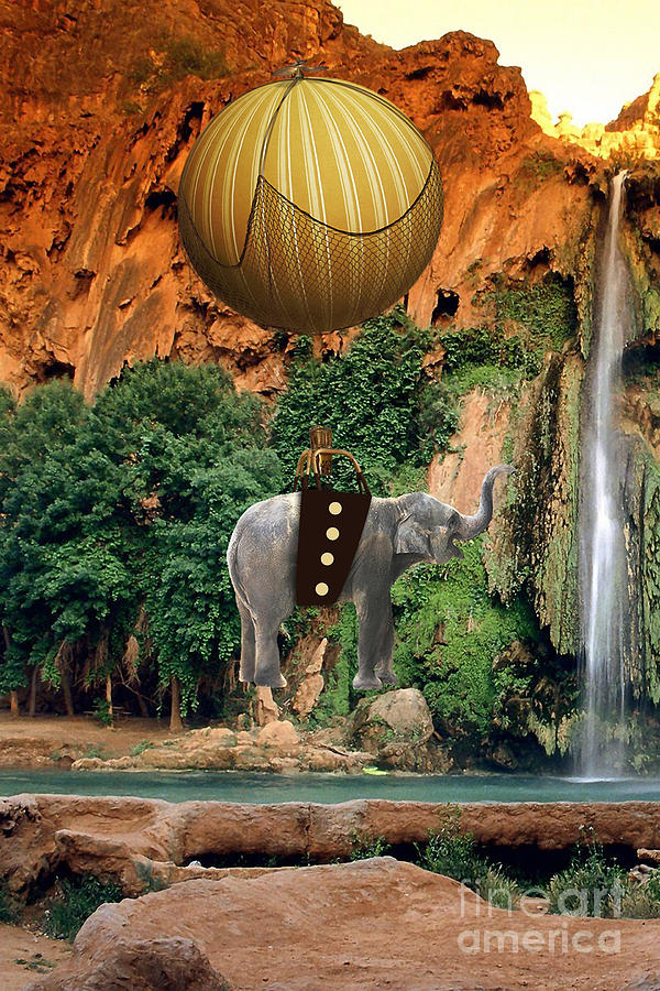 Air Balloon Mixed Media - Elephant Flight by Marvin Blaine