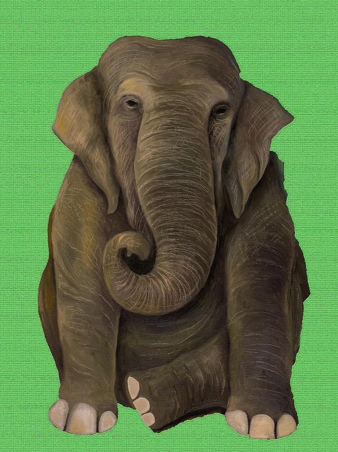 Elephant In Green Painting by Leah Saulnier The Painting Maniac