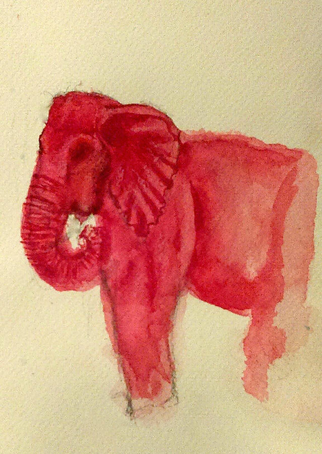 Elephant Painting - Elephant in Pink by Jennie Hallbrown