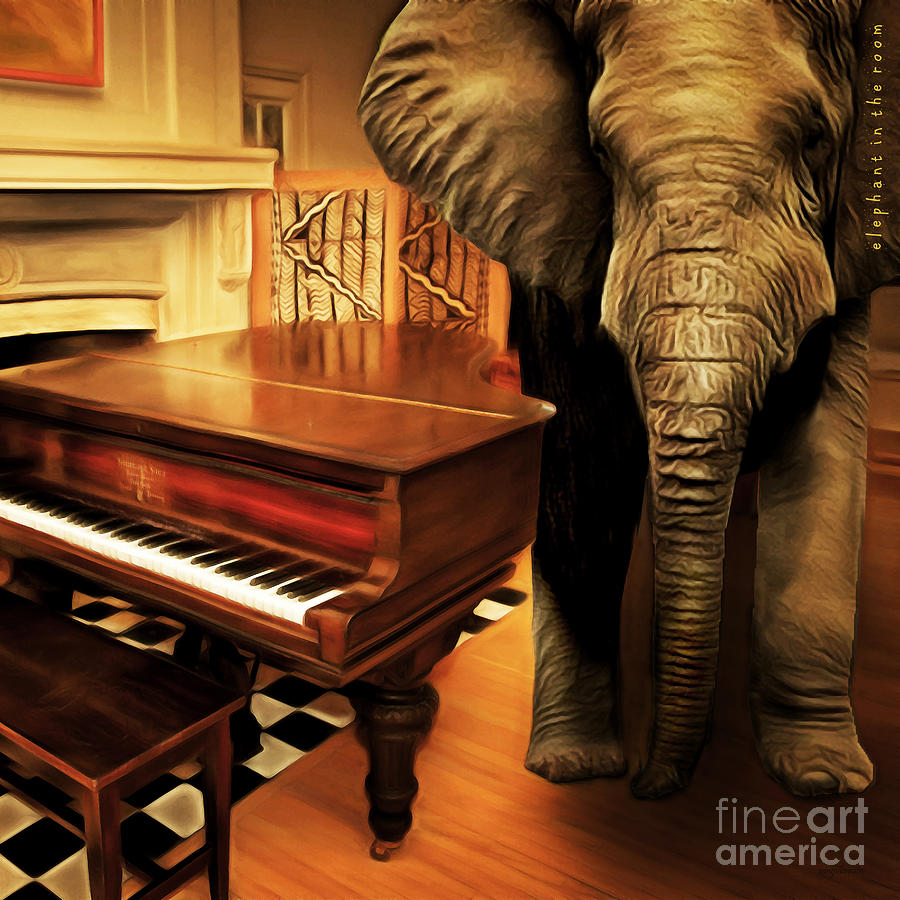 Elephant In The Room 20141225 square Photograph by Wingsdomain Art and Photography