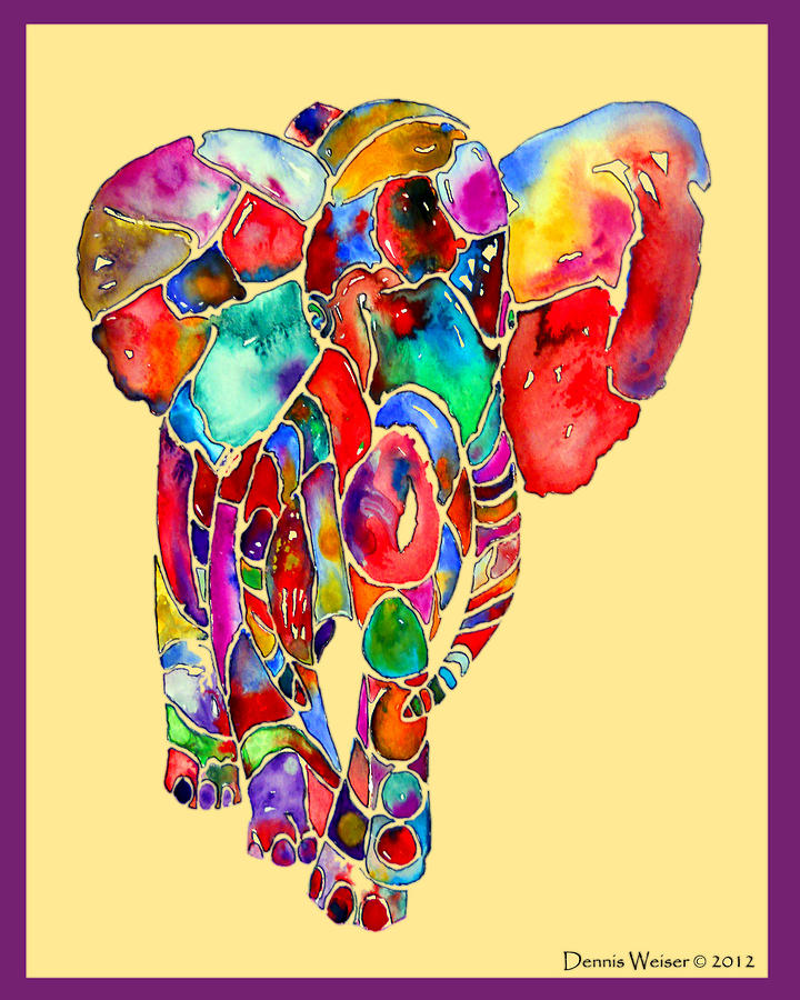 Elephant Painting - Elephant in the room by Dennis Weiser