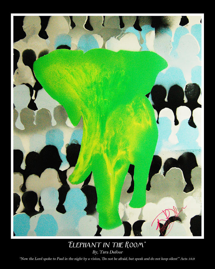 Elephant Painting - Elephant In The Room by Tara Dufour