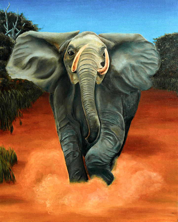 Elephant Painting - Elephant by Judith Chantler