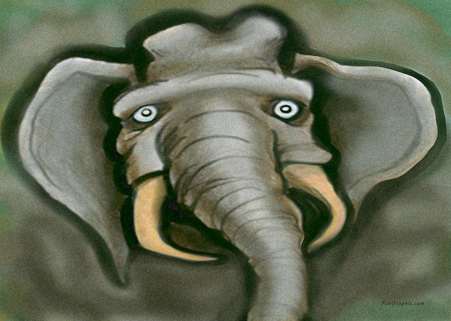 Elephant Digital Art by Kevin Middleton