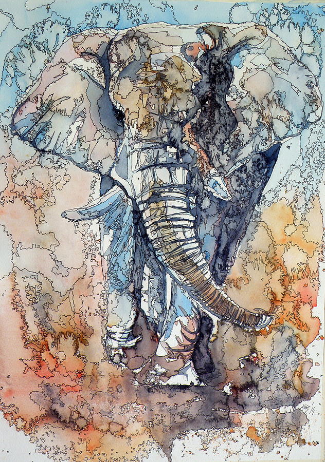 Elephant Painting by Kovacs Anna Brigitta
