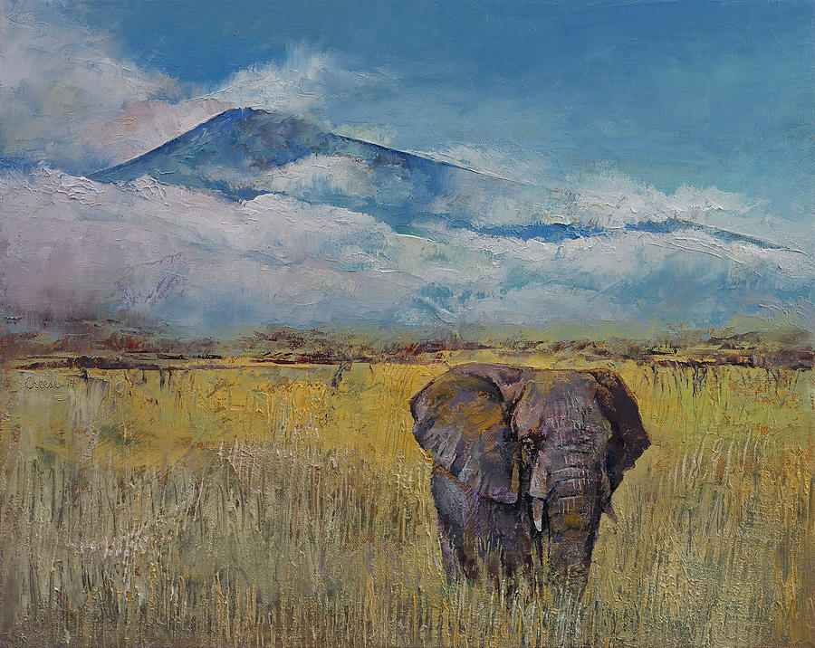 Elephant Painting - Elephant Savanna by Michael Creese