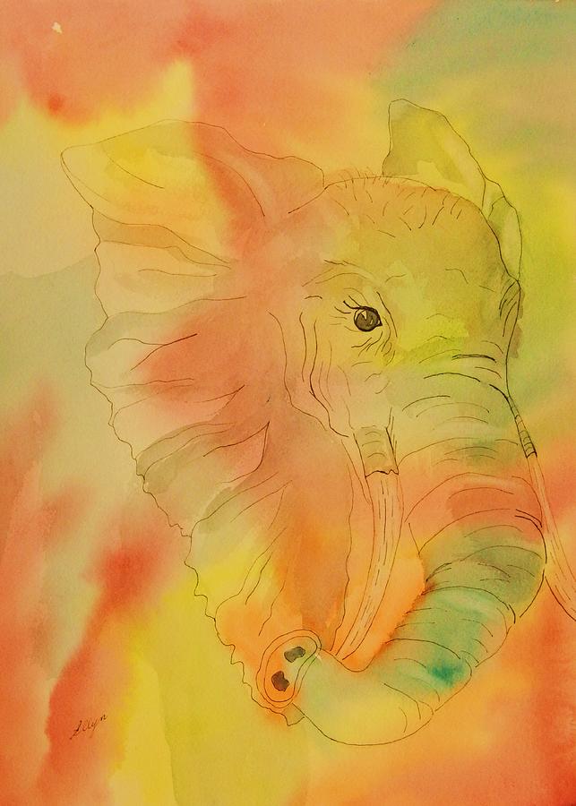 Elephant Mirage Painting by Ellen Levinson
