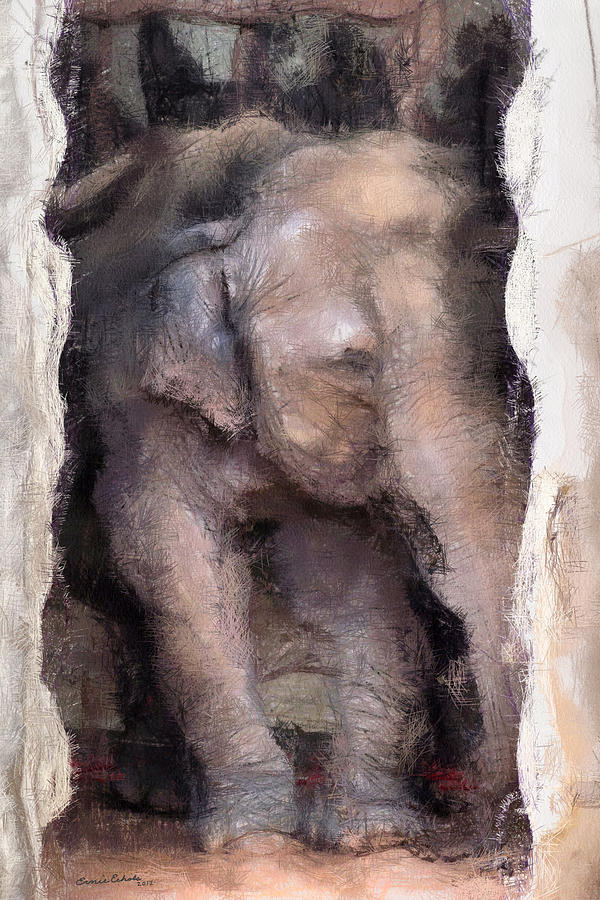 Elephant Painterly Digital Art by Ernest Echols