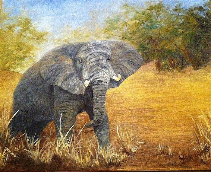 Elephant Path Painting By Teresa Howell - Fine Art America