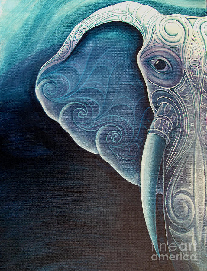 Elephant Painting by Reina Cottier