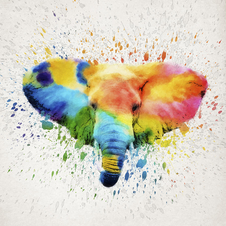 Elephant Splash Digital Art