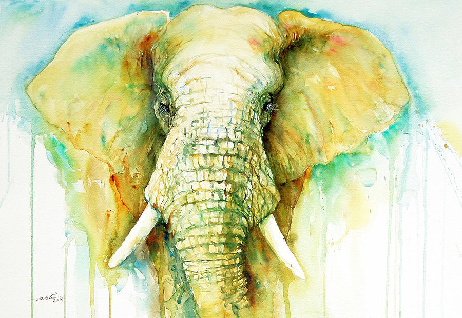 Elephant The Stalwart  Painting by Arti Chauhan