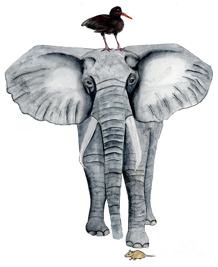 Elephant Totem Painting by Alison Page