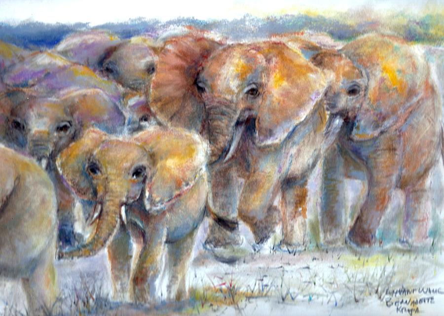 Elephant Walk - 1 Painting by Bernadette Krupa