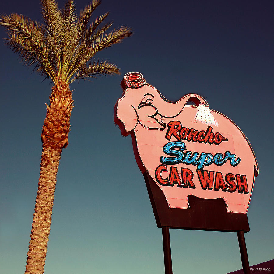 Elephant Car Wash Rancho Mirage California #1 Digital Art by Jim Zahniser