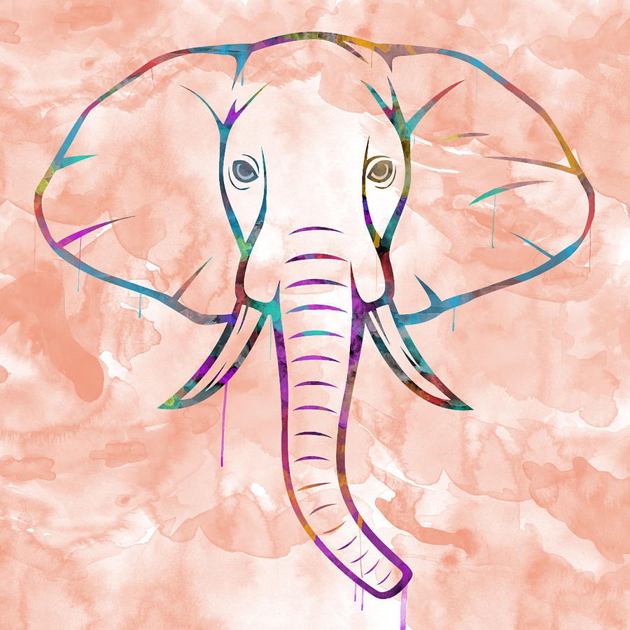 Elephant Watercolors Digital Art by Becca Buecher
