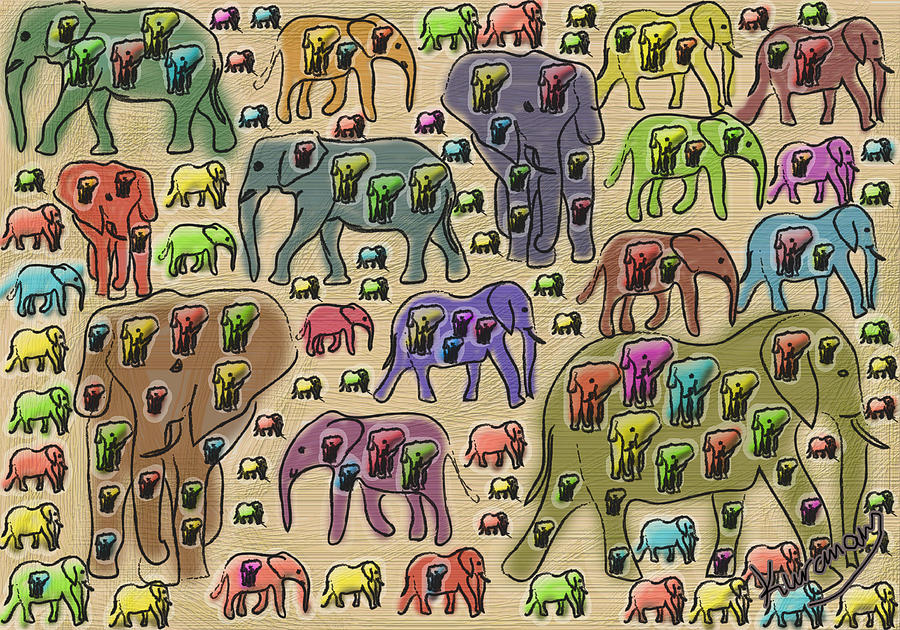 Elephant Digital Art - Elephantia by Mihailo Radosavljevic