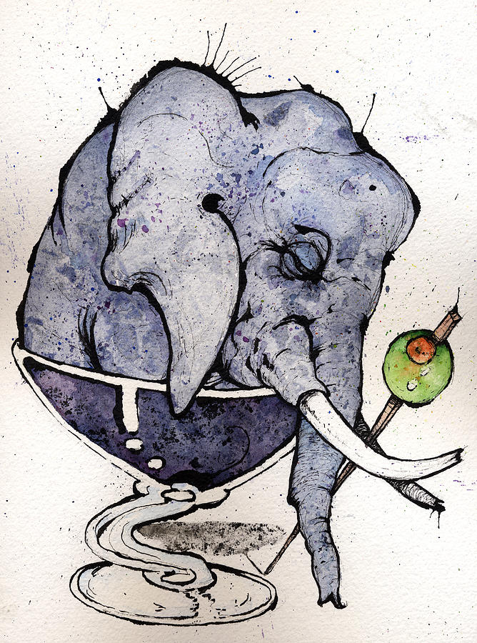 Elephantini Painting by Mark M  Mellon