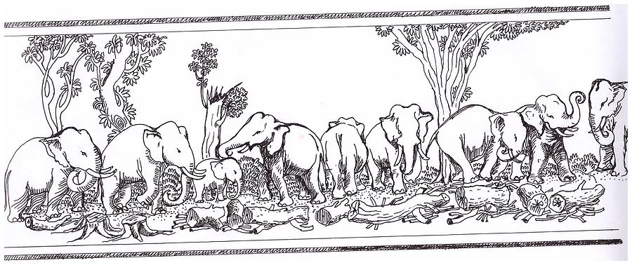 Elephants Drawing by Balakrishnan Pt