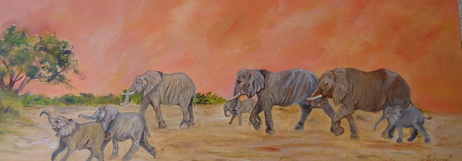 Elephants on Parade Painting by Charme Curtin