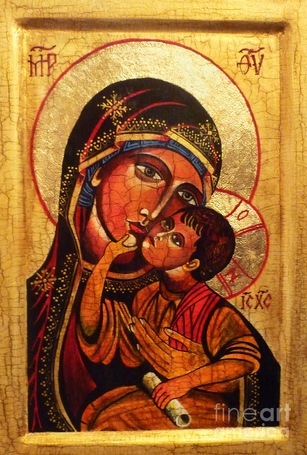 Poland Painting - Eleusa II Icon by Ryszard Sleczka Poland Painting - Eleusa II Icon by Ryszard Sleczka
