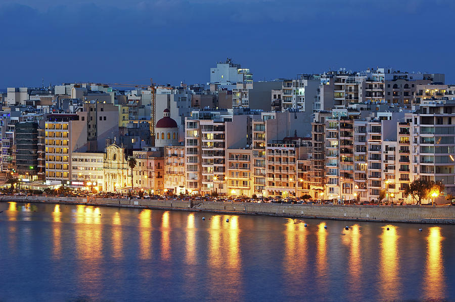 Elevated Cityscape Of Sliema Photograph by Allan Baxter