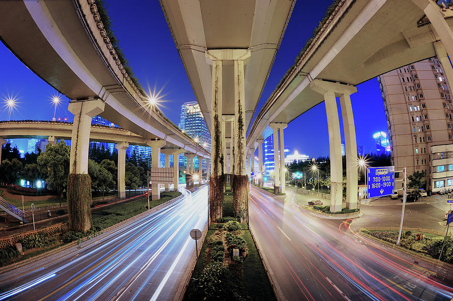 Elevated Highway, Overpass At Night Photograph by Jacky Lee