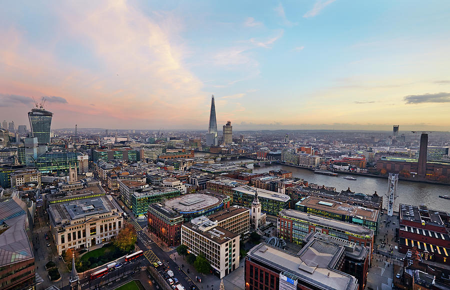 Elevated Panorama Of The City Of London Photograph by Allan Baxter