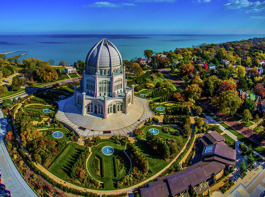 Elevated View Of Bahai Temple Photograph by Panoramic Images