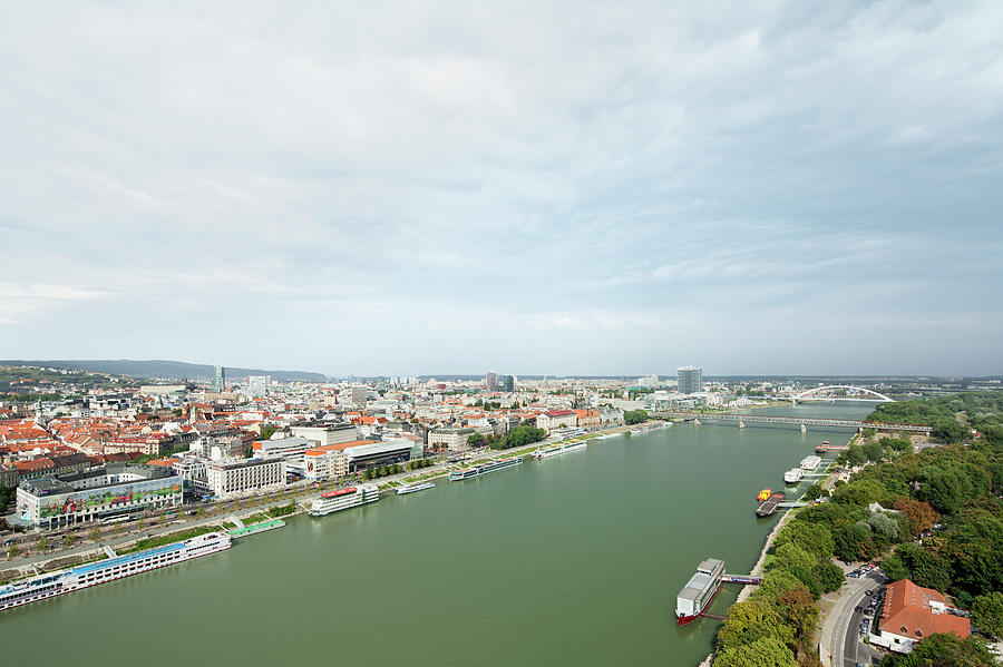 Elevated View Of Bratislava, Danube Photograph by Raimund Koch
