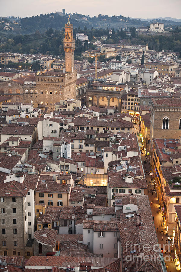 Elevated view of Florence Photograph by Liz Leyden