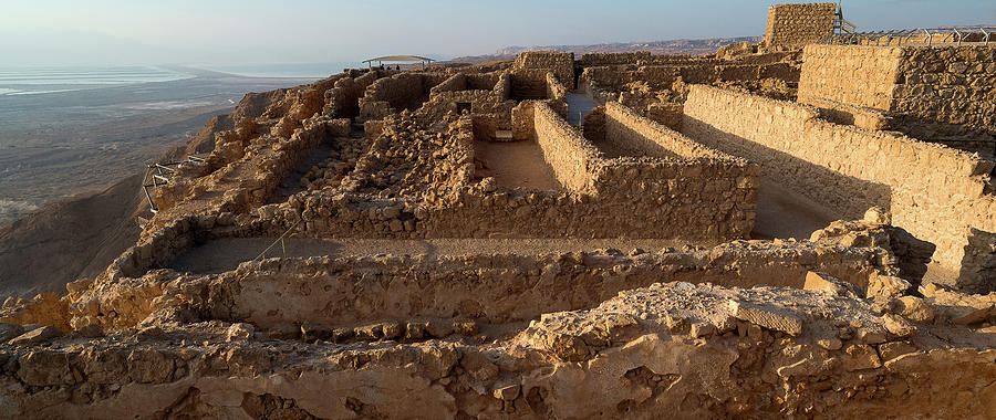 Elevated View Of Ruins Of Fort, Masada Photograph by Panoramic Images