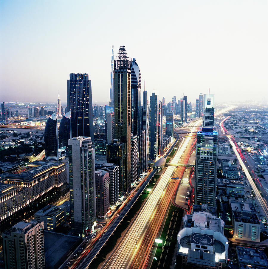 Elevated View Of Sheikh Zayed Road And Photograph by Gary Yeowell
