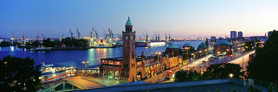 Architecture Photograph - Elevated View Of The St. Pauli Piers by Panoramic Images