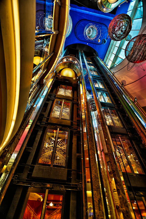Elevators on the Royal Caribbean adventures of the seas Photograph by Craig Bowman