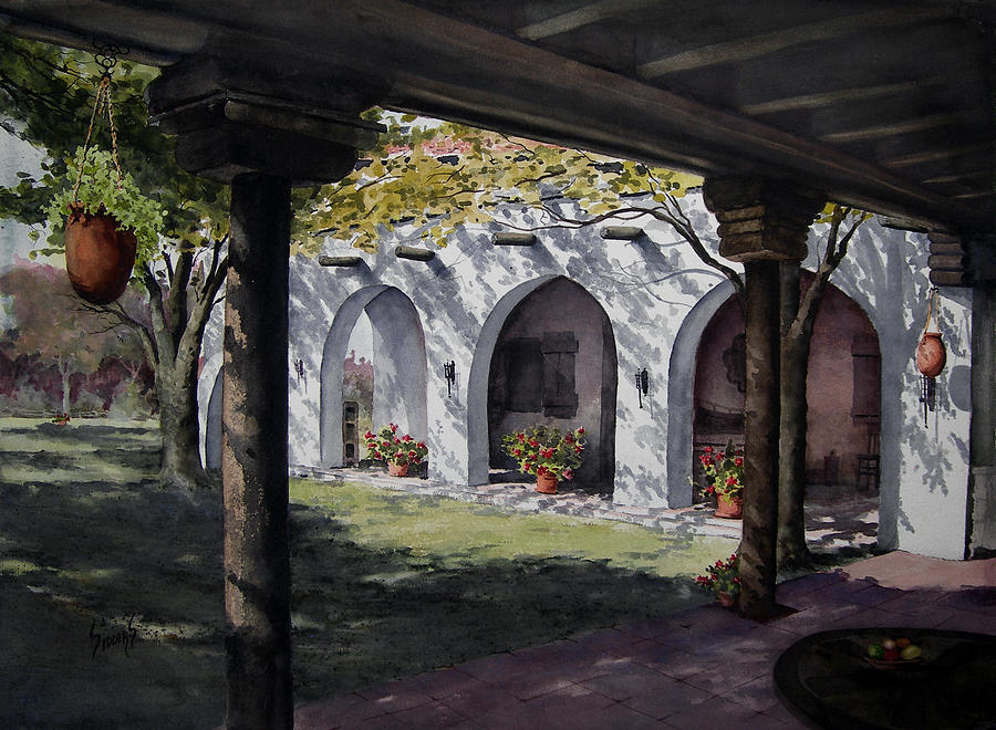 Elfrida Courtyard Painting by Sam Sidders