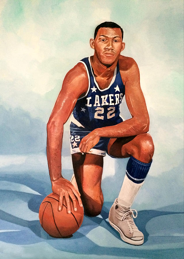 Elgin Baylor - Los Angeles Lakers Painting by Michael Pattison