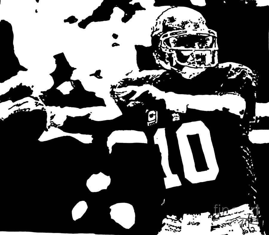 New York Giants Drawing - Eli Manning drawing by Rob Monte
