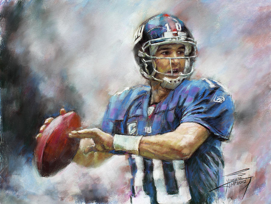 Eli Manning Nfl Ny Giants Drawing by Viola El