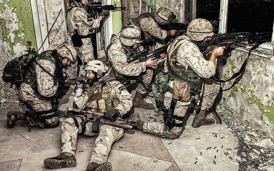 Elite Assault Squad Keeping Defense Photograph by Oleg Zabielin