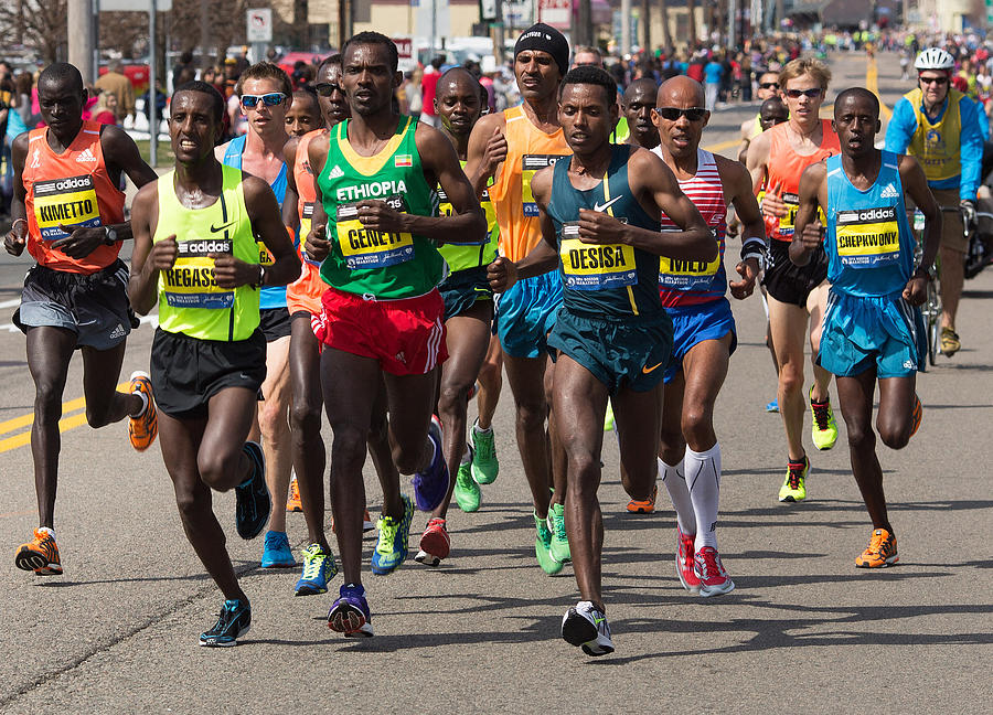 Elite Men at the Boston Marathon Photograph by John Hoey