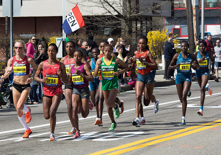 Elite Women Runners at the Boston Marathon Photograph by John Hoey
