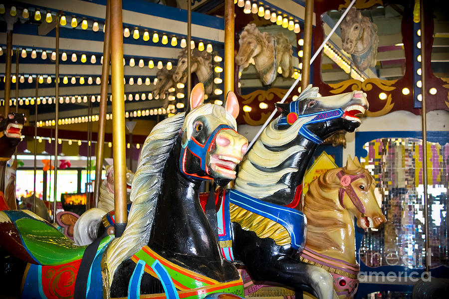Elizabeth and Friends- Carousel Ponies Photograph by Colleen Kammerer