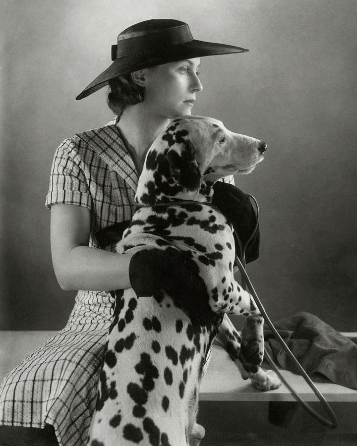Elizabeth Blair With A Dalmatian Photograph by Edward Steichen